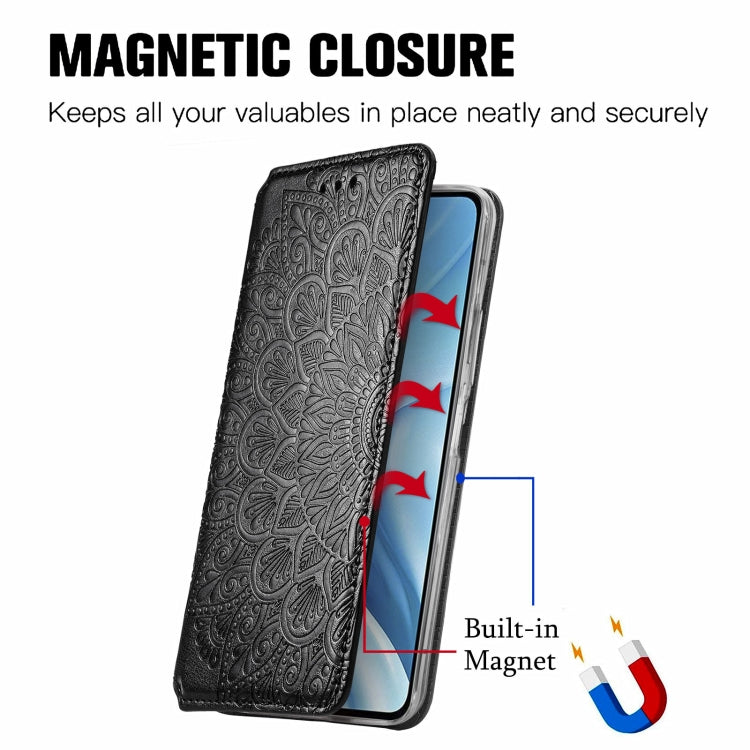 For Xiaomi Mi 11 Lite Blooming Mandala Embossed Pattern Magnetic Horizontal Flip Leather Case with Holder & Card Slots & Wallet