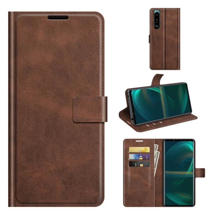 For Sony Xperia 5 III Retro Calf Pattern Buckle Horizontal Flip Leather Case with Holder & Card Slots & Wallet