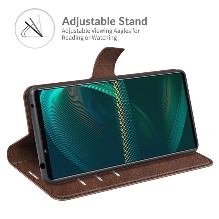 For Sony Xperia 5 III Retro Calf Pattern Buckle Horizontal Flip Leather Case with Holder & Card Slots & Wallet