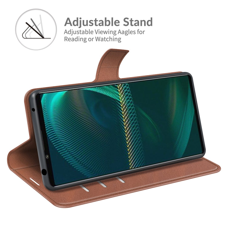 For Sony Xperia 5 III Retro Calf Pattern Buckle Horizontal Flip Leather Case with Holder & Card Slots & Wallet