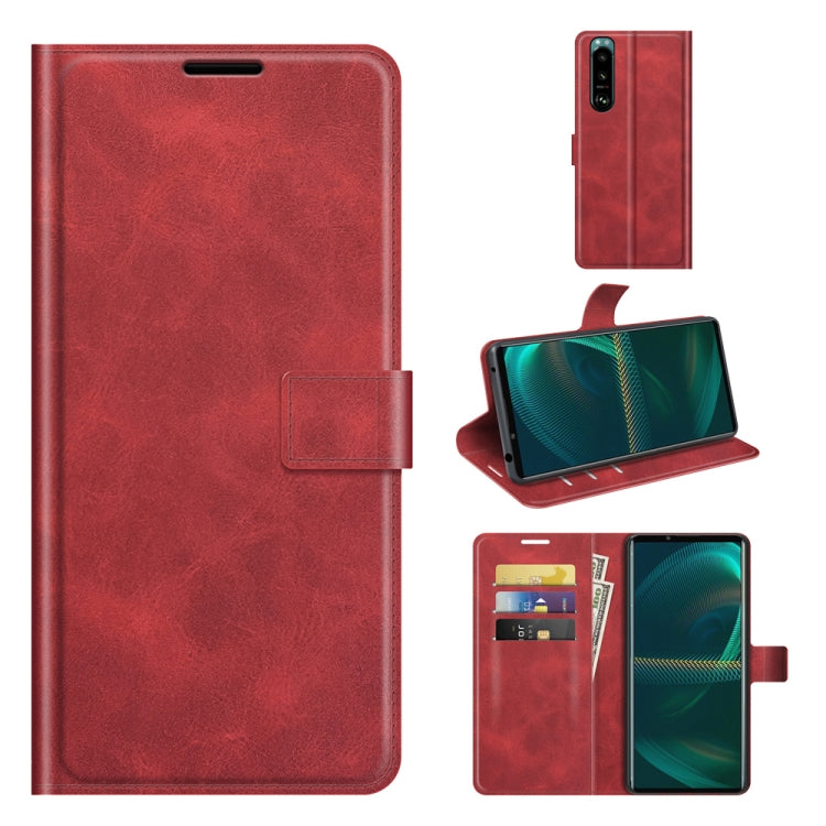 For Sony Xperia 5 III Retro Calf Pattern Buckle Horizontal Flip Leather Case with Holder & Card Slots & Wallet