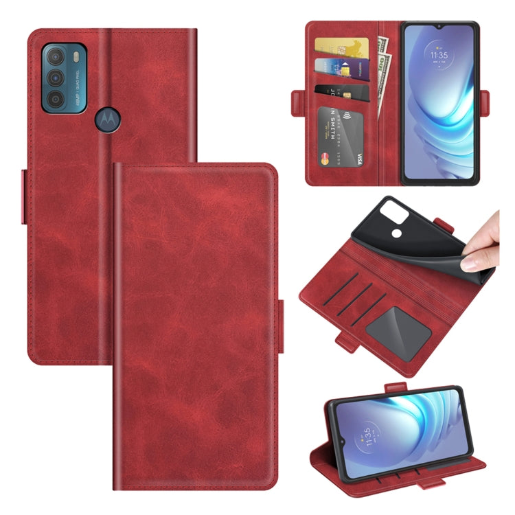 For Motorola Moto G50 Dual-side Magnetic Buckle Horizontal Flip Leather Case with Holder & Card Slots & Wallet