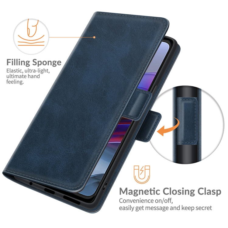For Motorola Moto Edge S / G100 Dual-side Magnetic Buckle Horizontal Flip Leather Case with Holder & Card Slots & Wallet