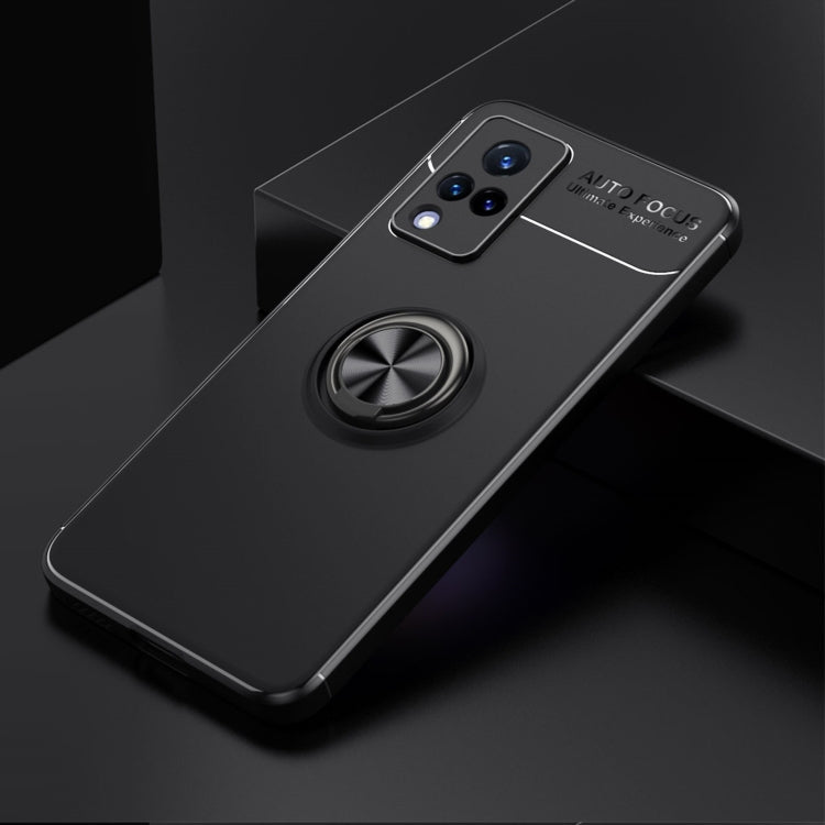 For vivo V21 Metal Ring Holder 360 Degree Rotating TPU Case