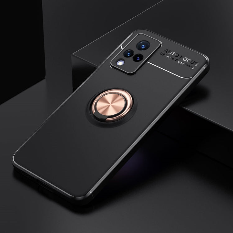 For vivo V21 Metal Ring Holder 360 Degree Rotating TPU Case