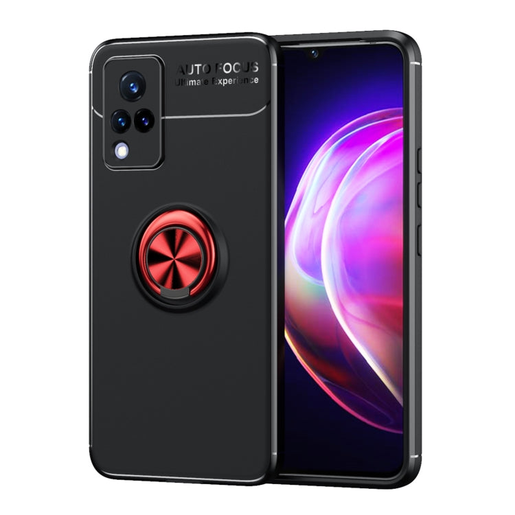 For vivo V21 Metal Ring Holder 360 Degree Rotating TPU Case