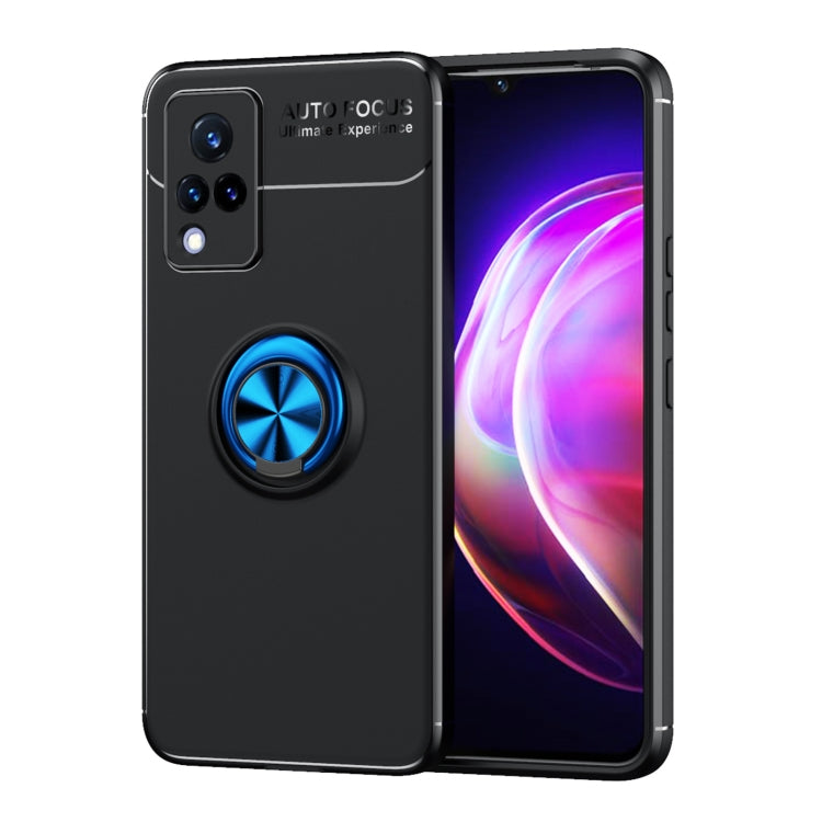 For vivo V21 Metal Ring Holder 360 Degree Rotating TPU Case