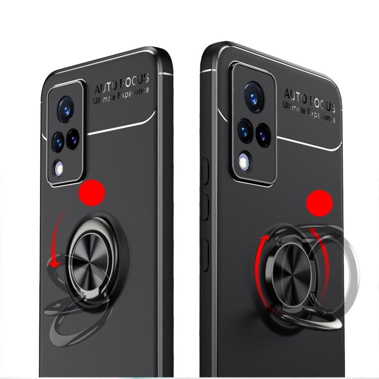 For vivo V21 Metal Ring Holder 360 Degree Rotating TPU Case