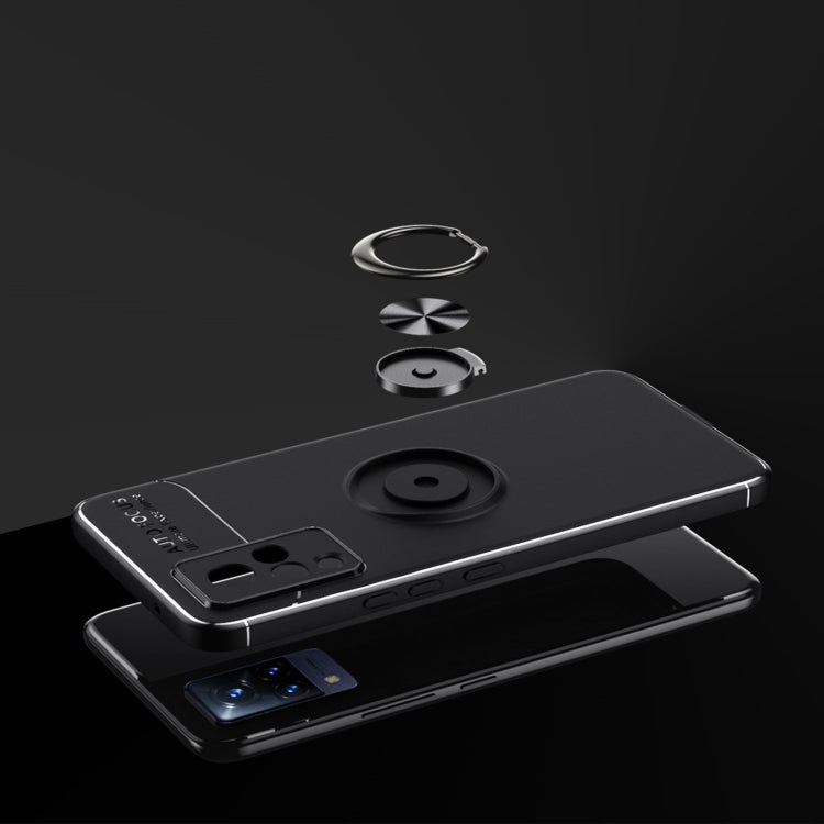 For vivo V21 Metal Ring Holder 360 Degree Rotating TPU Case
