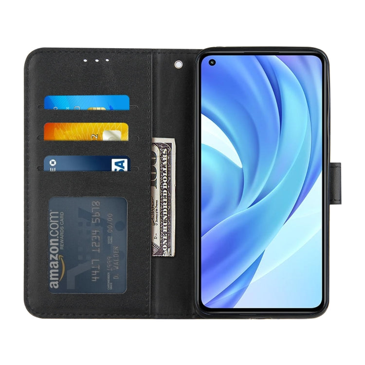 Stitching Calf Texture Buckle Horizontal Flip Leather Case with Holder & Card Slots & Wallet & Lanyard For Xiaomi Mi 11 Lite