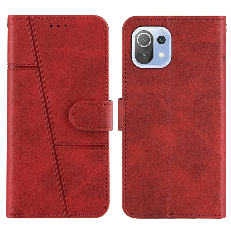 Stitching Calf Texture Buckle Horizontal Flip Leather Case with Holder & Card Slots & Wallet & Lanyard For Xiaomi Mi 11 Lite