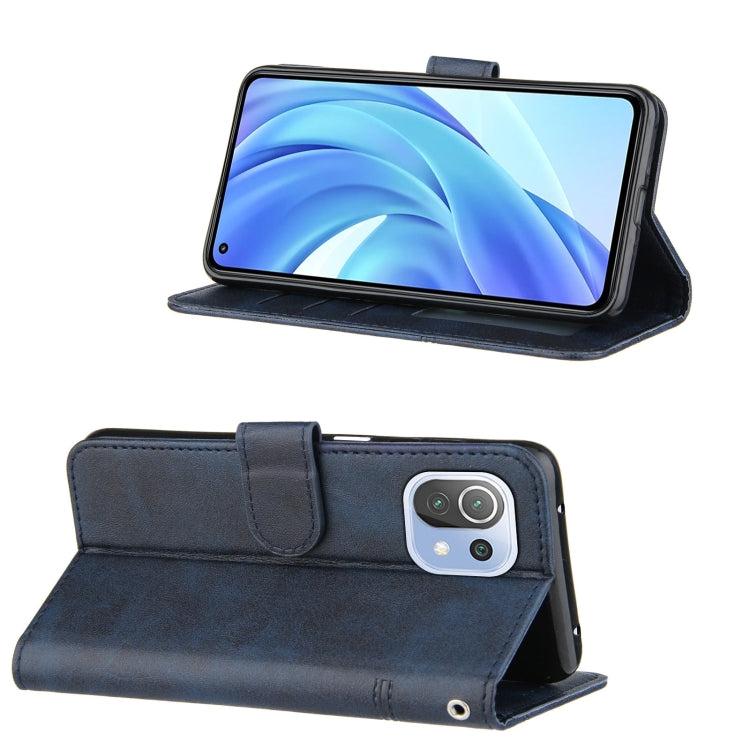 Stitching Calf Texture Buckle Horizontal Flip Leather Case with Holder & Card Slots & Wallet & Lanyard For Xiaomi Mi 11 Lite