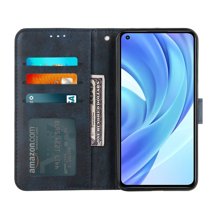 Stitching Calf Texture Buckle Horizontal Flip Leather Case with Holder & Card Slots & Wallet & Lanyard For Xiaomi Mi 11 Lite