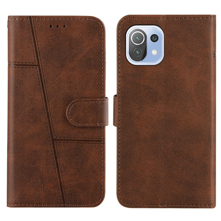 Stitching Calf Texture Buckle Horizontal Flip Leather Case with Holder & Card Slots & Wallet & Lanyard For Xiaomi Mi 11 Lite