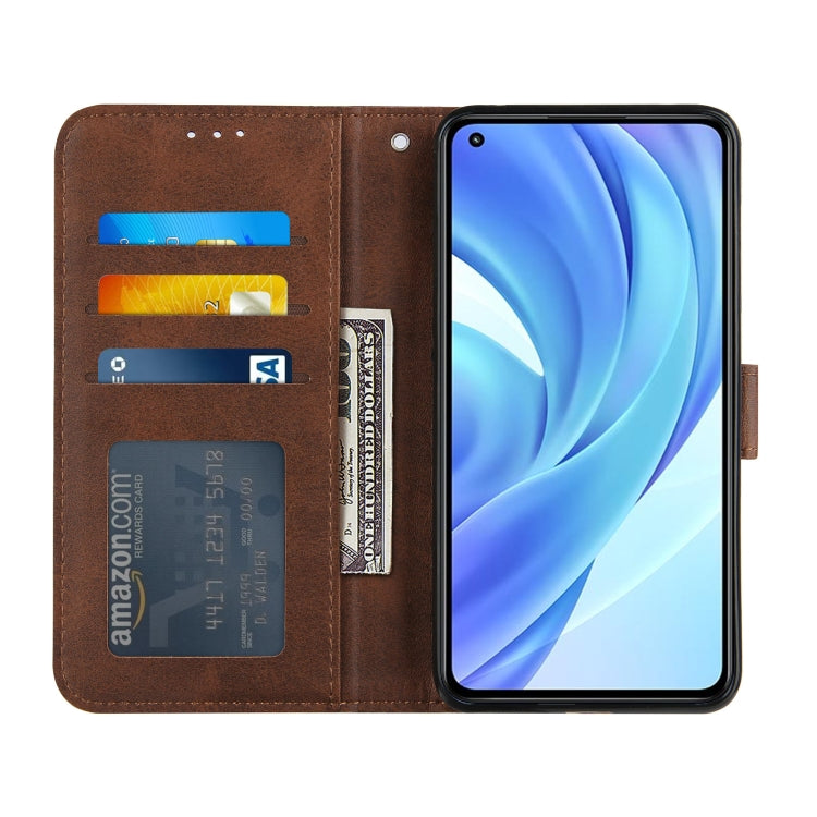 Stitching Calf Texture Buckle Horizontal Flip Leather Case with Holder & Card Slots & Wallet & Lanyard For Xiaomi Mi 11 Lite
