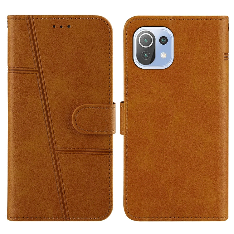 Stitching Calf Texture Buckle Horizontal Flip Leather Case with Holder & Card Slots & Wallet & Lanyard For Xiaomi Mi 11 Lite