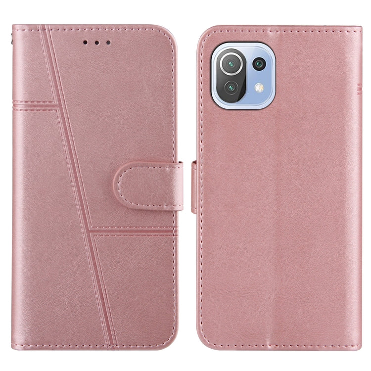 Stitching Calf Texture Buckle Horizontal Flip Leather Case with Holder & Card Slots & Wallet & Lanyard For Xiaomi Mi 11 Lite