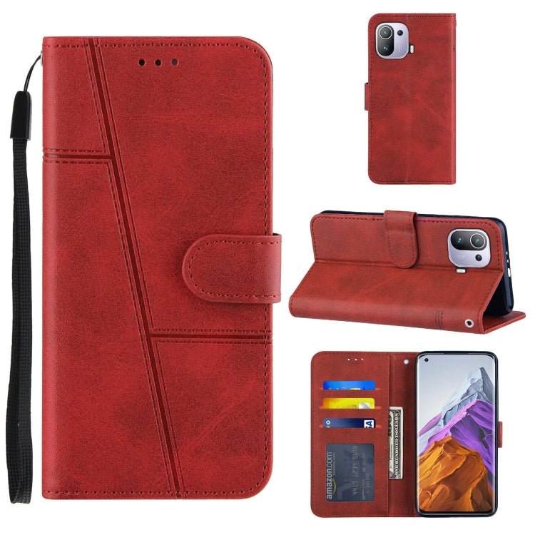 Stitching Calf Texture Buckle Horizontal Flip Leather Case with Holder & Card Slots & Wallet & Lanyard For Xiaomi Mi 11 Pro