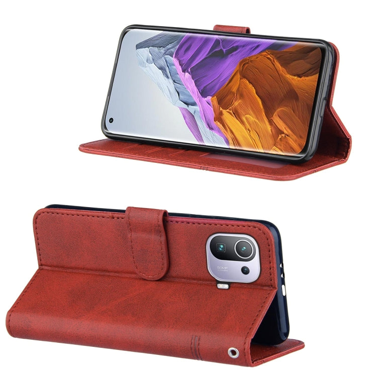 Stitching Calf Texture Buckle Horizontal Flip Leather Case with Holder & Card Slots & Wallet & Lanyard For Xiaomi Mi 11 Pro