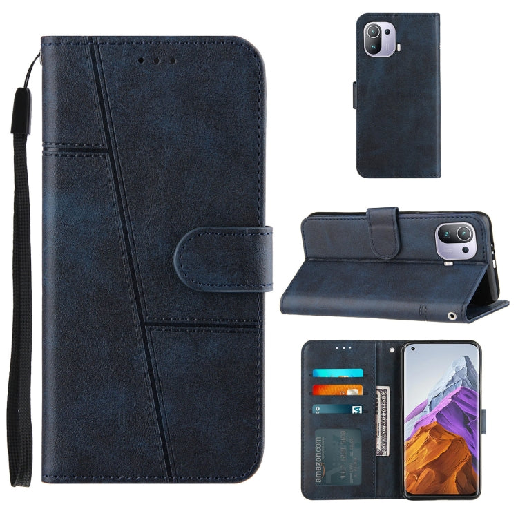 Stitching Calf Texture Buckle Horizontal Flip Leather Case with Holder & Card Slots & Wallet & Lanyard For Xiaomi Mi 11 Pro