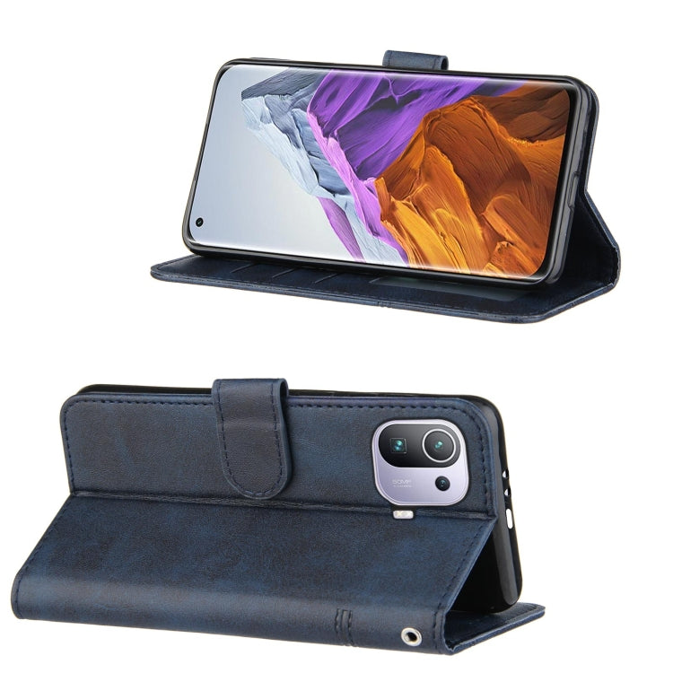 Stitching Calf Texture Buckle Horizontal Flip Leather Case with Holder & Card Slots & Wallet & Lanyard For Xiaomi Mi 11 Pro