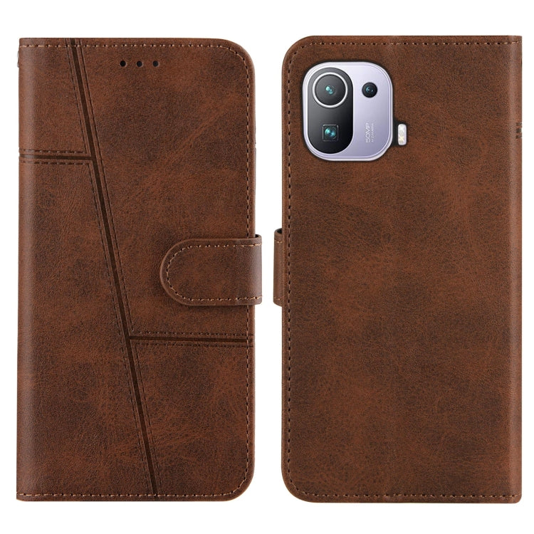 Stitching Calf Texture Buckle Horizontal Flip Leather Case with Holder & Card Slots & Wallet & Lanyard For Xiaomi Mi 11 Pro