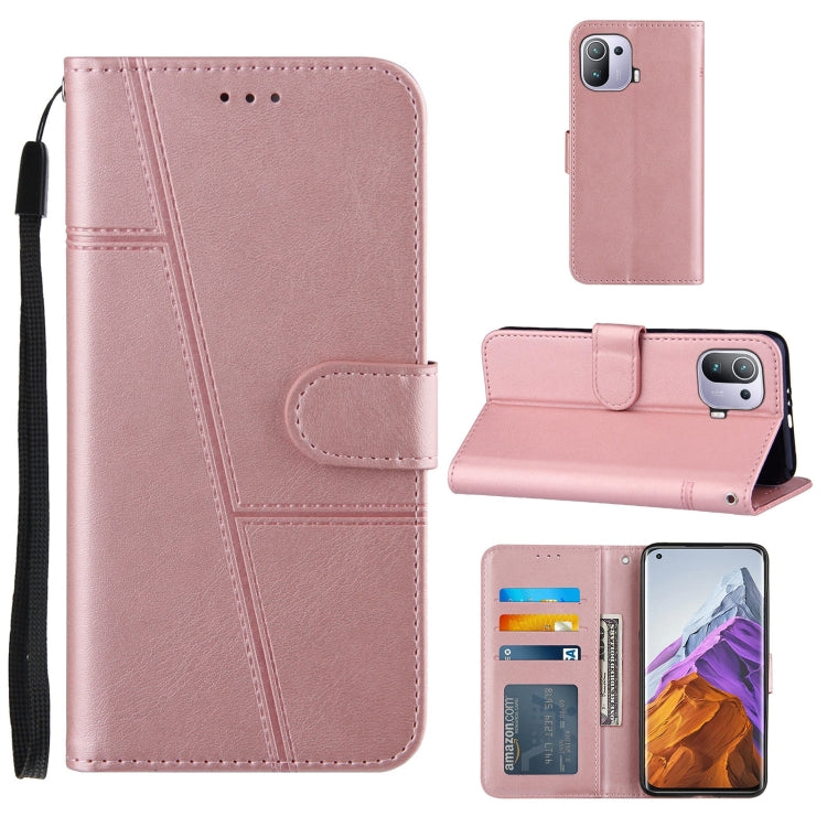 Stitching Calf Texture Buckle Horizontal Flip Leather Case with Holder & Card Slots & Wallet & Lanyard For Xiaomi Mi 11 Pro