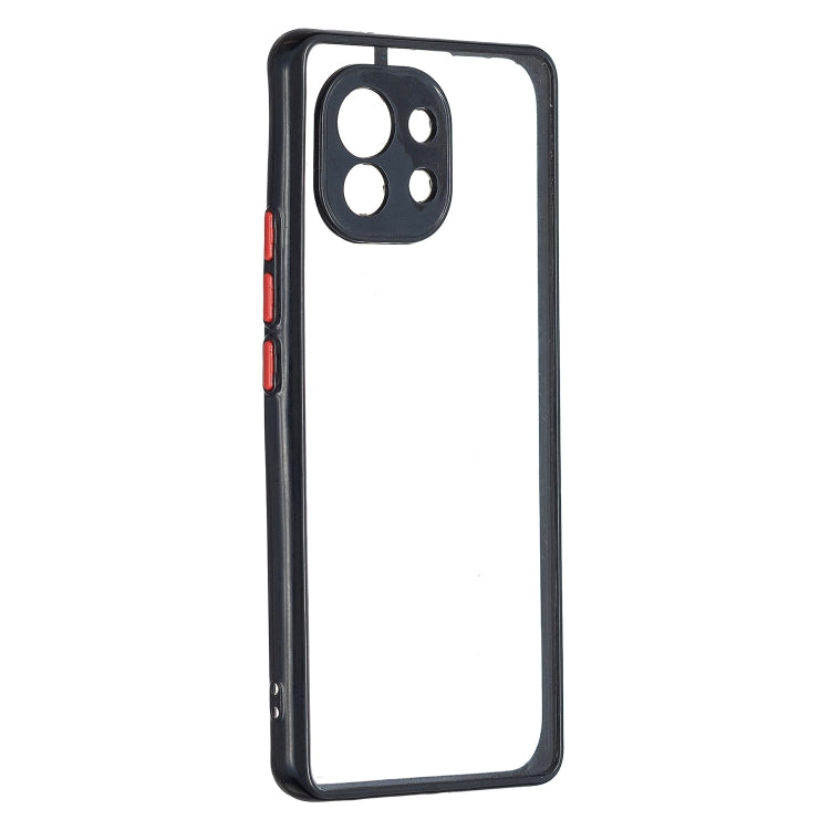 Transparent PC+TPU Phone Case with Contrast Color Button For Xiaomi Mi 11