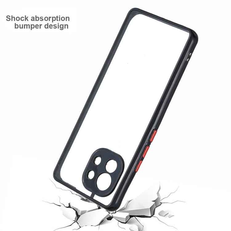 Transparent PC+TPU Phone Case with Contrast Color Button For Xiaomi Mi 11
