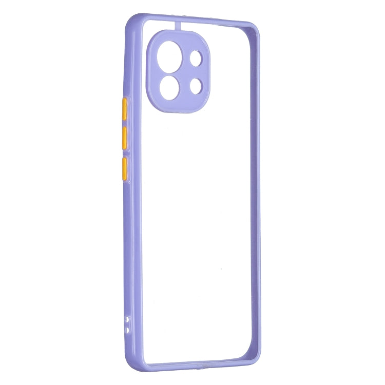 Transparent PC+TPU Phone Case with Contrast Color Button For Xiaomi Mi 11