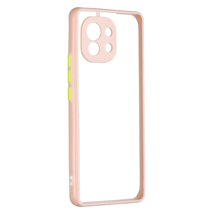 Transparent PC+TPU Phone Case with Contrast Color Button For Xiaomi Mi 11