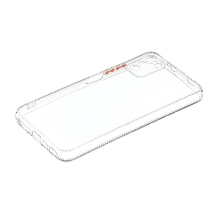 Transparent PC+TPU Phone Case with Contrast Color Button For Xiaomi Redmi 9 Power / Poco M3