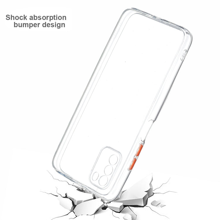 Transparent PC+TPU Phone Case with Contrast Color Button For Xiaomi Redmi 9 Power / Poco M3