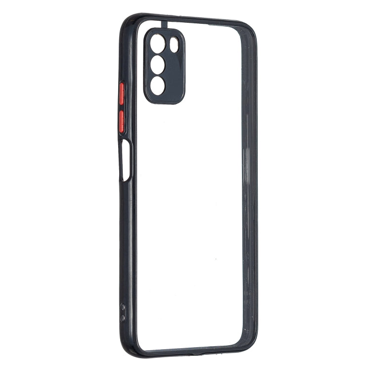Transparent PC+TPU Phone Case with Contrast Color Button For Xiaomi Redmi 9 Power / Poco M3