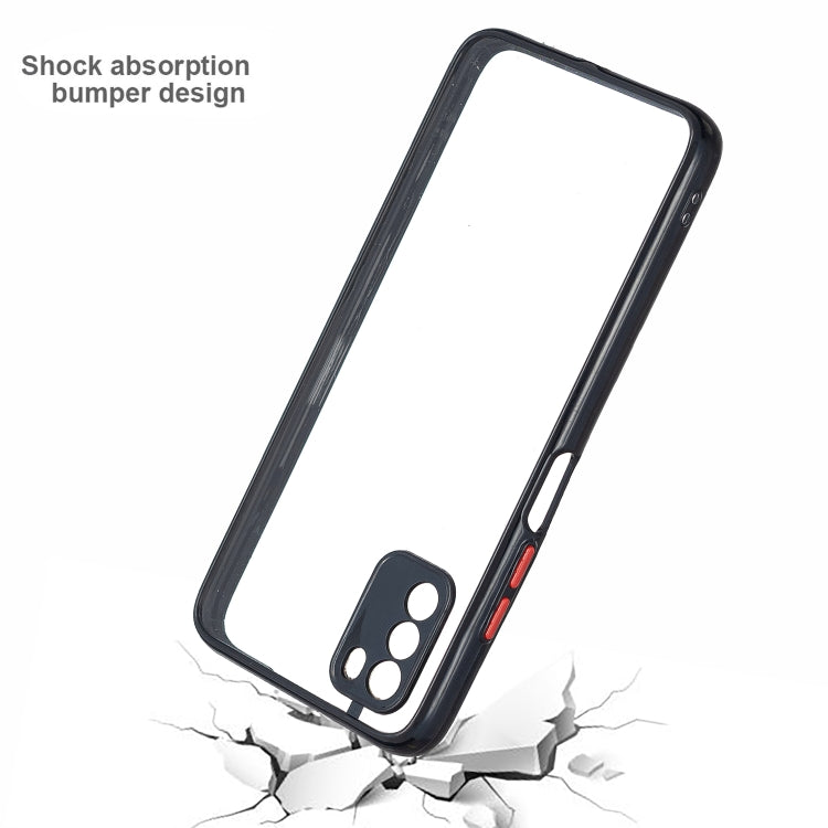 Transparent PC+TPU Phone Case with Contrast Color Button For Xiaomi Redmi 9 Power / Poco M3