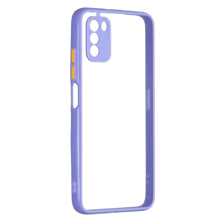 Transparent PC+TPU Phone Case with Contrast Color Button For Xiaomi Redmi 9 Power / Poco M3
