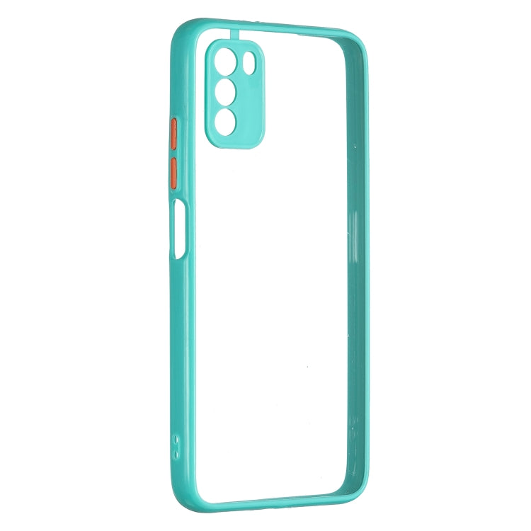 Transparent PC+TPU Phone Case with Contrast Color Button For Xiaomi Redmi 9 Power / Poco M3