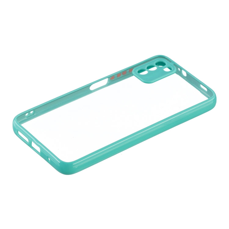 Transparent PC+TPU Phone Case with Contrast Color Button For Xiaomi Redmi 9 Power / Poco M3