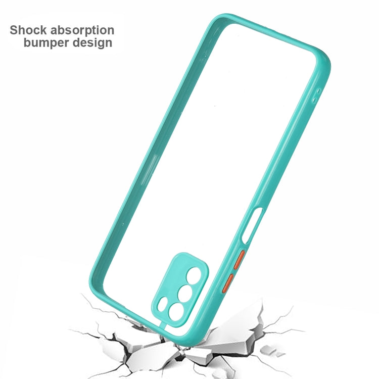 Transparent PC+TPU Phone Case with Contrast Color Button For Xiaomi Redmi 9 Power / Poco M3