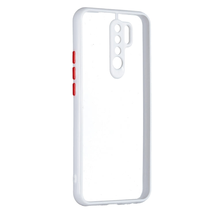 Transparent PC+TPU Phone Case with Contrast Color Button For Xiaomi Redmi 9 / Redmi 9 Prime