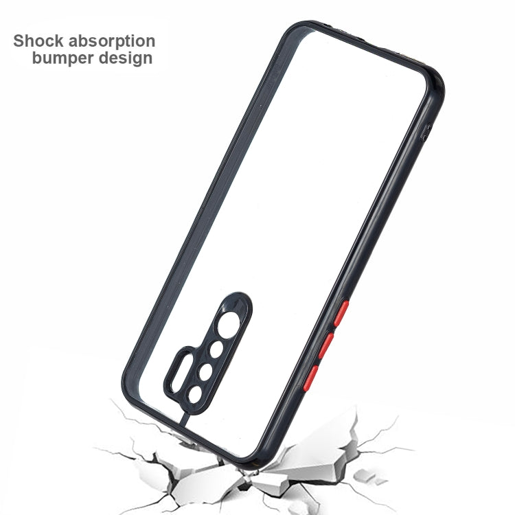 Transparent PC+TPU Phone Case with Contrast Color Button For Xiaomi Redmi 9 / Redmi 9 Prime