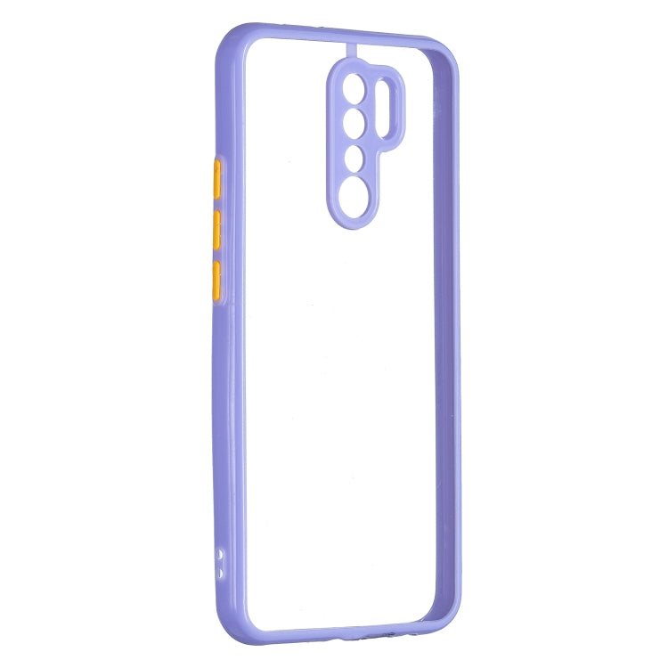 Transparent PC+TPU Phone Case with Contrast Color Button For Xiaomi Redmi 9 / Redmi 9 Prime