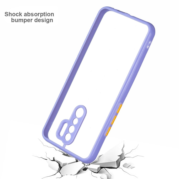 Transparent PC+TPU Phone Case with Contrast Color Button For Xiaomi Redmi 9 / Redmi 9 Prime