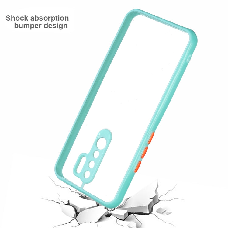 Transparent PC+TPU Phone Case with Contrast Color Button For Xiaomi Redmi 9 / Redmi 9 Prime