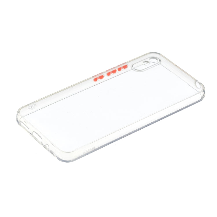 Transparent PC+TPU Phone Case with Contrast Color Button For Xiaomi Redmi 9A/9i