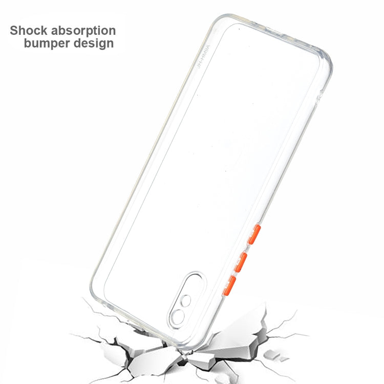 Transparent PC+TPU Phone Case with Contrast Color Button For Xiaomi Redmi 9A/9i