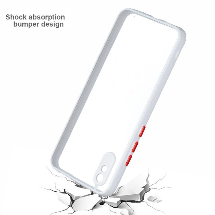 Transparent PC+TPU Phone Case with Contrast Color Button For Xiaomi Redmi 9A/9i