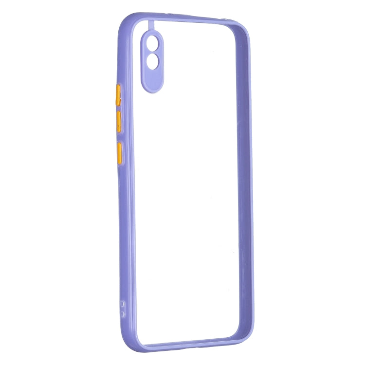 Transparent PC+TPU Phone Case with Contrast Color Button For Xiaomi Redmi 9A/9i