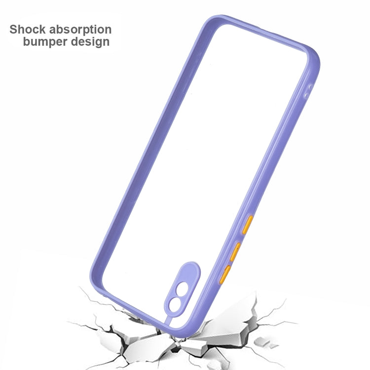 Transparent PC+TPU Phone Case with Contrast Color Button For Xiaomi Redmi 9A/9i