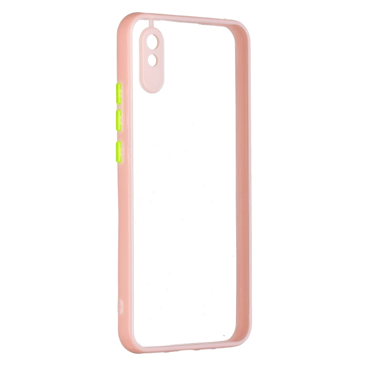 Transparent PC+TPU Phone Case with Contrast Color Button For Xiaomi Redmi 9A/9i
